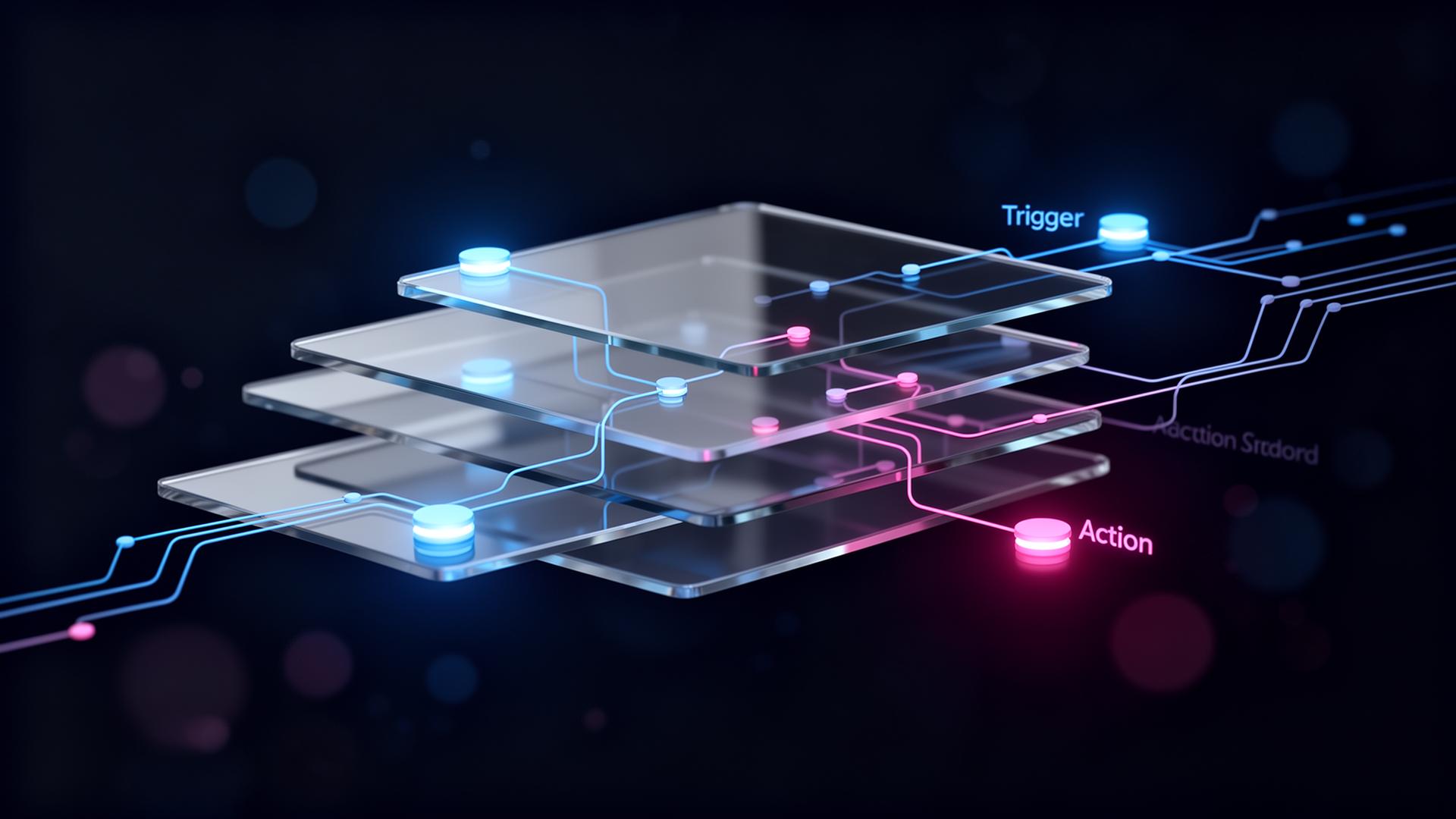 Cloud flow architecture — triggers, conditions and actions across connected services