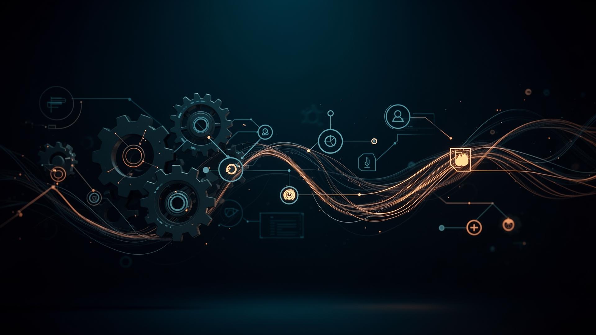 Abstract visualisation of automated workflows and interconnected processes